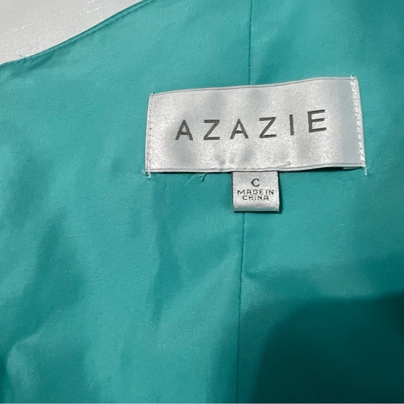 Azazie Aqua One Shoulder Maxi Dress Size C - Custome - Picture 13 of 14
